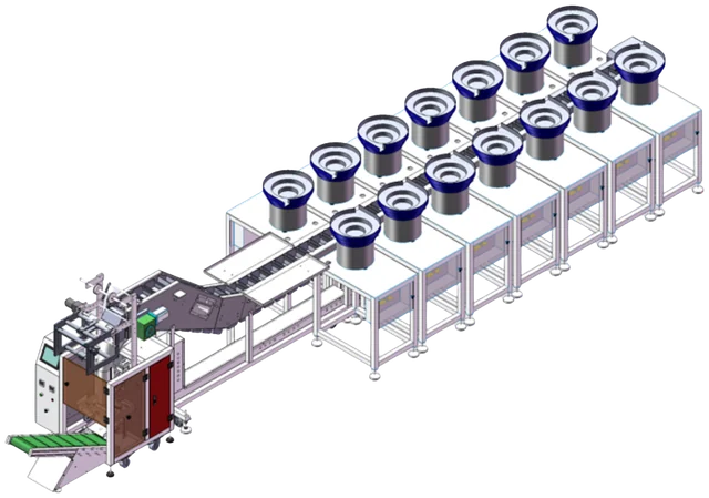Foto do equipamento Máquina de Embalagem Automática com Alimentadores Vibratórios